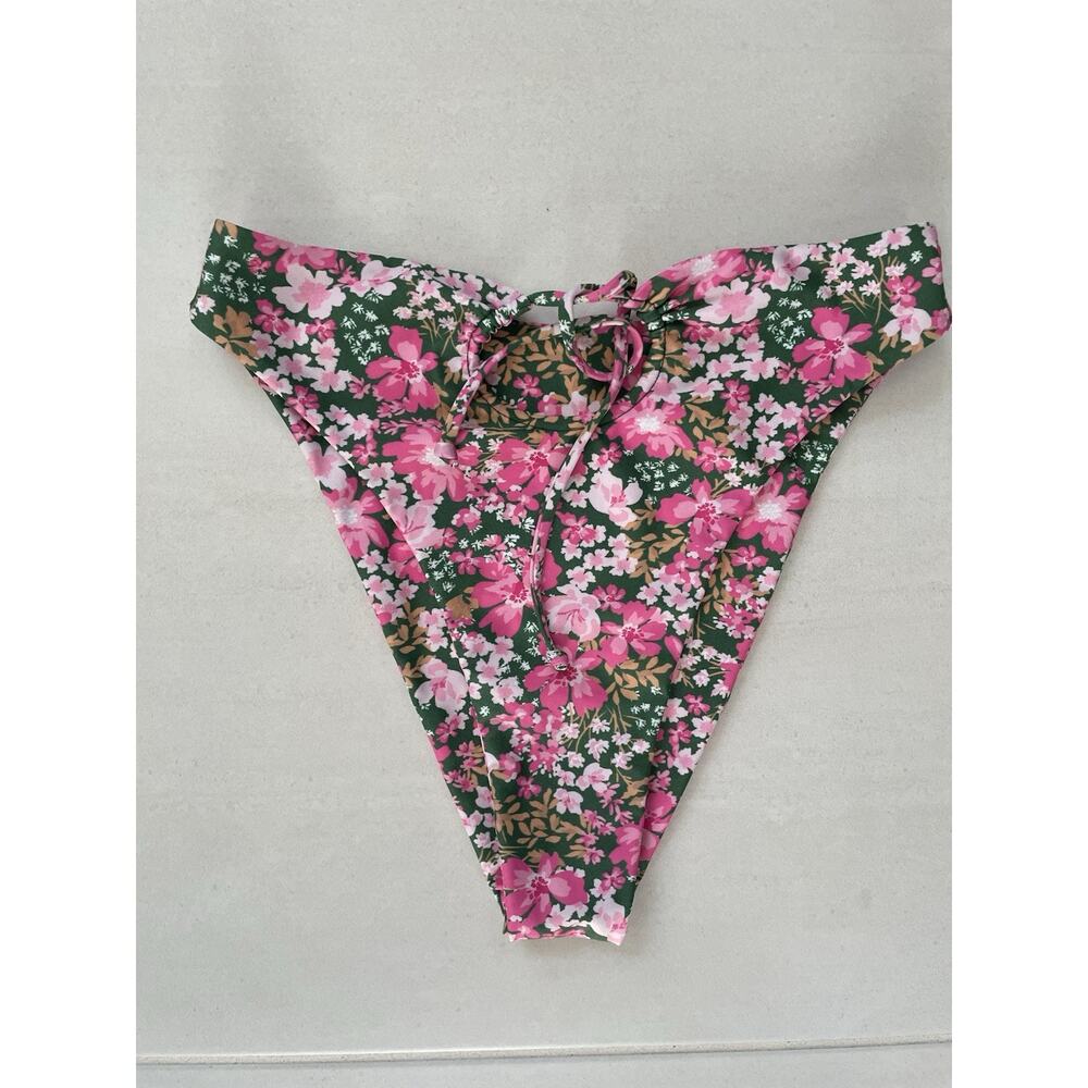 Aila Blue Swim Bikini Bottom High Waist Beach Summer Floral Azalea